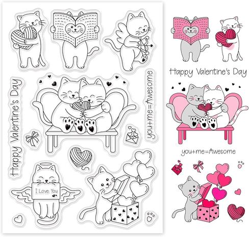 Lovely Cats Silicone Clear Stamps Transparent Stamps for Cards Making DIY Scrapbooking Photo Album Decoration Paper Craft in Saudi Arabia