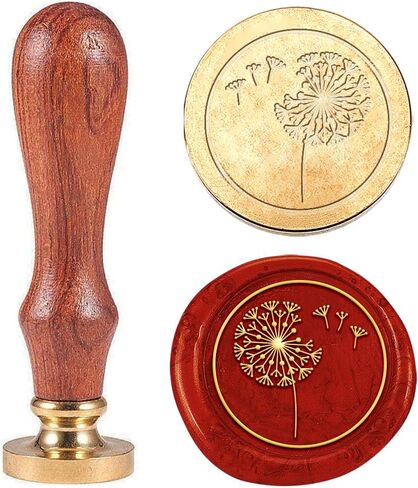 1Pc Wax Seal Stamp Set, Plant Themed Dandelion Sealing Wax Stamp Solid Brass Heads with Handles for Party Wedding Invitation Cards Envelopes Gift Wrapping Letter, 3.27x0.87inch in Saudi Arabia