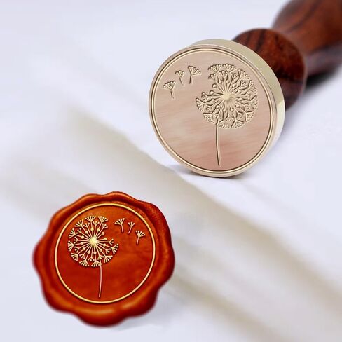 1Pc Wax Seal Stamp Set, Plant Themed Dandelion Sealing Wax Stamp Solid Brass Heads with Handles for Party Wedding Invitation Cards Envelopes Gift Wrapping Letter, 3.27x0.87inch in Saudi Arabia