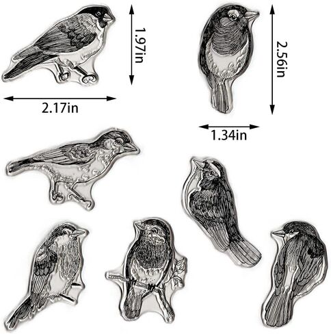 7 PCS Birds Clear Stamps for Card Making and Journaling, Tree Branches Silicone Stamps Birds Rubber Stamps for Scrapbooking DIY Cards Album Crafts Supplies in Saudi Arabia