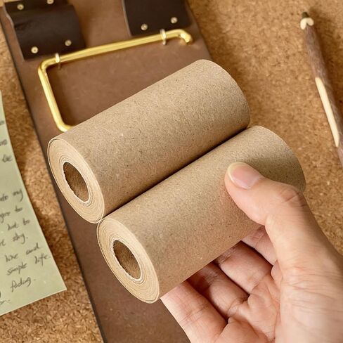 لوحة مذكرات مثبتة على الحائط بتصميم عتيق مع لفة خضراء داكنة طبيعية - مفكرة ذات حافظة ريفية، لوحة كتابة قابلة للتمزيق للملاحظات والقائمة والمطبخ والمقهى وديكور المكتب المنزلي in Kuwait