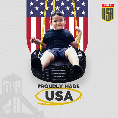 Tire Swing with Plastic Coated Chains, for Kids, and Adults. Outdoor Swing Set with Accessories in Saudi Arabia