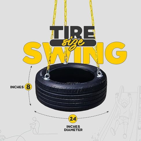 Tire Swing with Plastic Coated Chains, for Kids, and Adults. Outdoor Swing Set with Accessories in Saudi Arabia