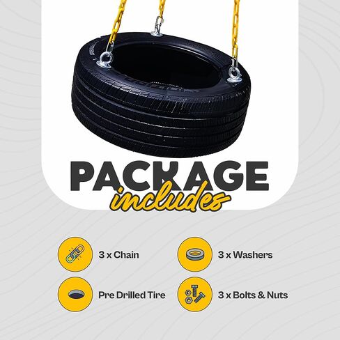 Tire Swing with Plastic Coated Chains, for Kids, and Adults. Outdoor Swing Set with Accessories in Saudi Arabia