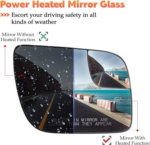 Passenger Right Side Heated Mirror Glass Fits for Ford Explorer 2011 2012 2013 2014 2015 2016 2017 with Rear Holder Replacement for BB5Z17K707A in Saudi Arabia