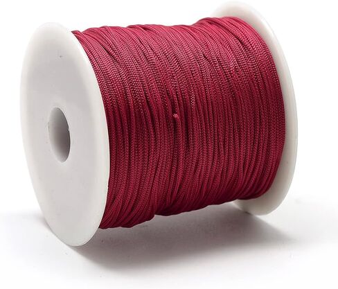 131.23-142.16 Yards 0.8mm Polyester Cord Beading Thread Braiding String Macrame Rope Cord for Leather Sewing Bookbinding Crafts DIY Bracelets,FireBrick in Saudi Arabia