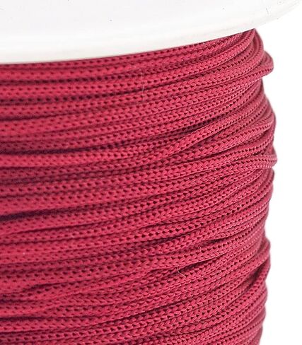 131.23-142.16 Yards 0.8mm Polyester Cord Beading Thread Braiding String Macrame Rope Cord for Leather Sewing Bookbinding Crafts DIY Bracelets,FireBrick in Saudi Arabia