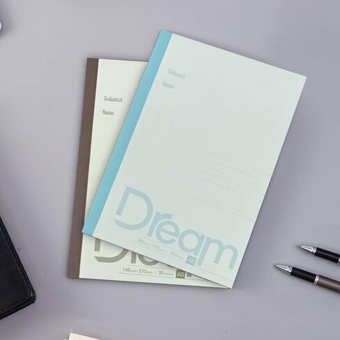 2 Pack Composition Notebooks for Work School Supplies, A5 Journaling Notebooks College Ruled, Portable Composition Note Books for Note Taking Supplies, Glue-Bound, 30 Sheets 5.83×8.27In, Gray&Blue in Saudi Arabia