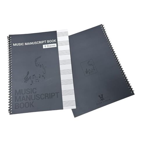 HERR VIOLIN Blank Sheet Music Composition Manuscript Notebook with 100 Pages, Musical Notation Staff Notebook for Kids, 8.5 x 11 Inches Music Spiral Notebook (6 Staves for Kids) in Saudi Arabia