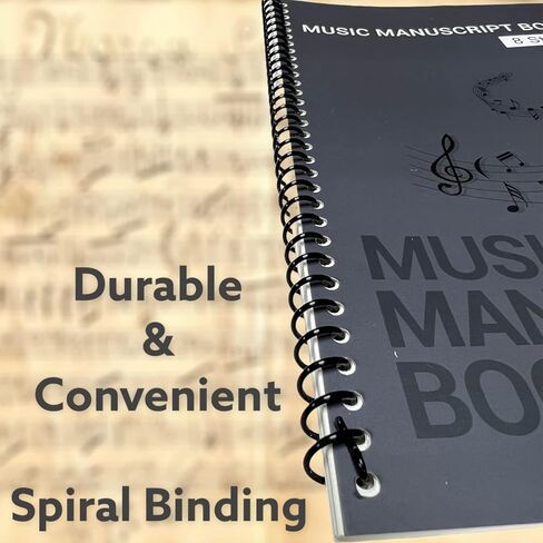HERR VIOLIN Blank Sheet Music Composition Manuscript Notebook with 100 Pages, Musical Notation Staff Notebook for Kids, 8.5 x 11 Inches Music Spiral Notebook (6 Staves for Kids) in Saudi Arabia