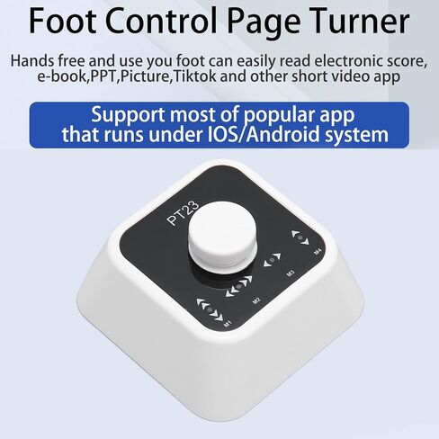 Page Turner Pedal, PT23 Bluetooth Page Turner Foot Switch for Tablets Smartphones PCs, 4 Modes, Rechargeable Music Page Turner Controller for iOS, for Android, for in Saudi Arabia
