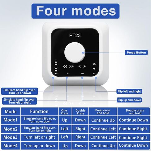Page Turner Pedal, PT23 Bluetooth Page Turner Foot Switch for Tablets Smartphones PCs, 4 Modes, Rechargeable Music Page Turner Controller for iOS, for Android, for in Saudi Arabia