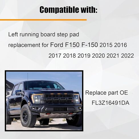 غطاء مقبض لوحة التشغيل متوافق مع Ford F-150 F-250 F-350 2015-2022 Expedition 2019-2023 / استبدال: FL3Z-16491-DA، جانب السائق الأيسر (قطعتان) in Kuwait