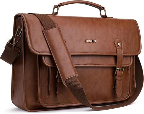 MOSISO 3 in 1 Laptop Bag, PU Leather Shoulder Bag Briefcase Messenger Satchel Laptop Backpack, Computer Bags Handbag Bookbag in Saudi Arabia