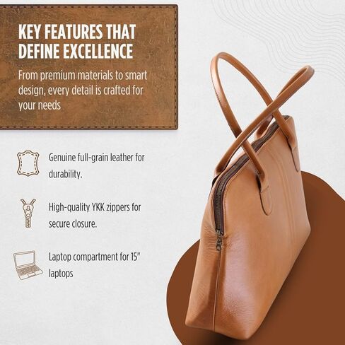 KING KONG Matalina Work Laptop Bag, Cow Leather Laptop Bag for Women, Durable Handles, Sturdy in Saudi Arabia