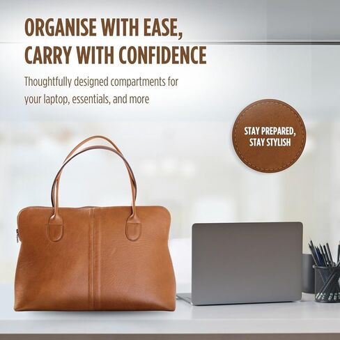 KING KONG Matalina Work Laptop Bag, Cow Leather Laptop Bag for Women, Durable Handles, Sturdy in Saudi Arabia