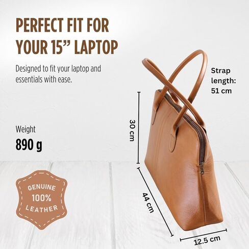 KING KONG Matalina Work Laptop Bag, Cow Leather Laptop Bag for Women, Durable Handles, Sturdy in Saudi Arabia