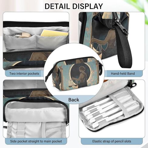 Large Pencil Case Woman Beautiful - Large Capacity Cool Pencil Pouch Portable Handle for School Office Teens Adults in Saudi Arabia