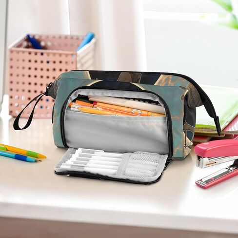 Large Pencil Case Woman Beautiful - Large Capacity Cool Pencil Pouch Portable Handle for School Office Teens Adults in Saudi Arabia