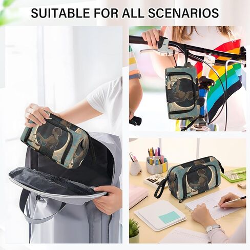 Large Pencil Case Woman Beautiful - Large Capacity Cool Pencil Pouch Portable Handle for School Office Teens Adults in Saudi Arabia