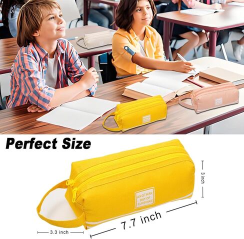 Dual-Layer Pencil Case Pencil Holder, Durable Fabric Stationery Pouch for Office Supplies, ZangQing in Saudi Arabia