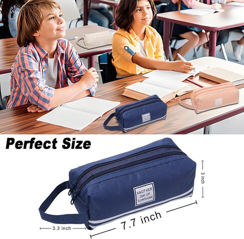 Dual-Layer Pencil Case Pencil Holder, Durable Fabric Stationery Pouch for Office Supplies, ZangQing in Saudi Arabia