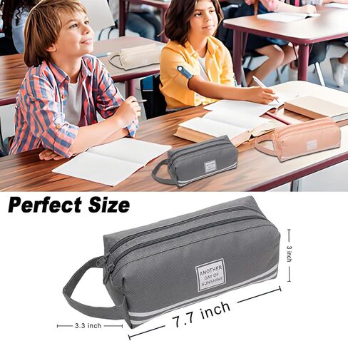 Dual-Layer Pencil Case Pencil Holder, Durable Fabric Stationery Pouch for Office Supplies, ZangQing in Saudi Arabia