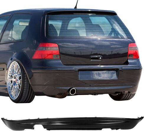 Rear Bumper Lip Compatible With 99-05 VW Volkswagen Golf MK4, 25AE Style Unpainted Black PU by IKON MOTORSPORTS in Saudi Arabia