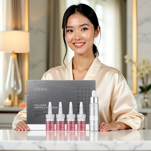 LAVIEN] Collagen Professional Program (Collagen 200mg x 4ea, Buster 30ml x 1ea, Dropper x 4ea) - Intensive Collagen Treatment with Micro Collagen & Activating Booster for All Skin Types in Saudi Arabia