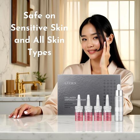 LAVIEN] Collagen Professional Program (Collagen 200mg x 4ea, Buster 30ml x 1ea, Dropper x 4ea) - Intensive Collagen Treatment with Micro Collagen & Activating Booster for All Skin Types in Saudi Arabia