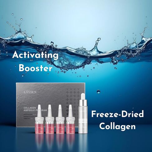 LAVIEN] Collagen Professional Program (Collagen 200mg x 4ea, Buster 30ml x 1ea, Dropper x 4ea) - Intensive Collagen Treatment with Micro Collagen & Activating Booster for All Skin Types in Saudi Arabia