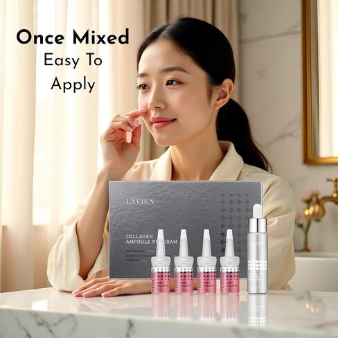 LAVIEN] Collagen Professional Program (Collagen 200mg x 4ea, Buster 30ml x 1ea, Dropper x 4ea) - Intensive Collagen Treatment with Micro Collagen & Activating Booster for All Skin Types in Saudi Arabia