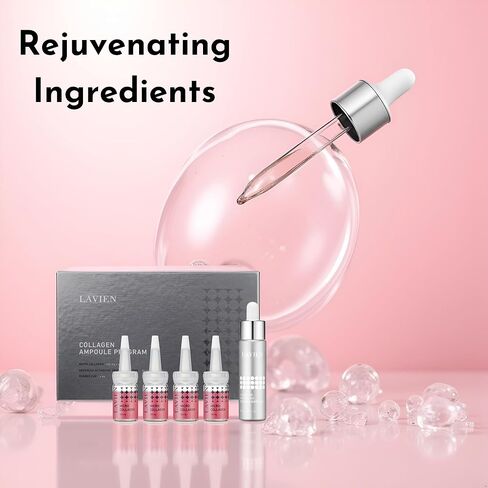 LAVIEN] Collagen Professional Program (Collagen 200mg x 4ea, Buster 30ml x 1ea, Dropper x 4ea) - Intensive Collagen Treatment with Micro Collagen & Activating Booster for All Skin Types in Saudi Arabia