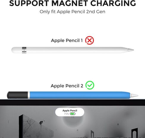 Apple Pencil 2nd Generation case, Silicone Apple Pencil 2 Sleeve Classic Pencil Design Cover Perfect Grip Skin Compatible with Apple Pencil 2nd Generation（Yellow） in Saudi Arabia