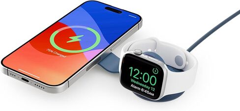 Twelve South Butterfly 2-in-1 USB-C MagSafe Charger | Compact Travel-Friendly Design Fast-Charges iPhone and Apple Watch in Kuwait