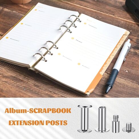 45 Pack Chicago Screws and Scrapbook Extension Posts, Binding Screw Post, Album Accessories, Replacement Extension Screws for Binding Extending Scrapbook Photo Album Refill Pages, Silver in Saudi Arabia