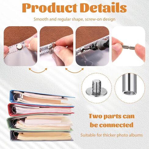 45 Pack Chicago Screws and Scrapbook Extension Posts, Binding Screw Post, Album Accessories, Replacement Extension Screws for Binding Extending Scrapbook Photo Album Refill Pages, Silver in Saudi Arabia
