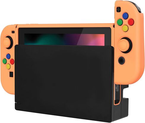 playvital ZealProtect Soft Protective Case for Nintendo Switch, Flexible Joycon Cover Slim Cover for Nintendo Switch with Screen Protector & Thumb Grips & Direction Button Caps - Bright Pink in Kuwait