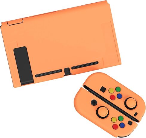 playvital ZealProtect Soft Protective Case for Nintendo Switch, Flexible Joycon Cover Slim Cover for Nintendo Switch with Screen Protector & Thumb Grips & Direction Button Caps - Bright Pink in Kuwait