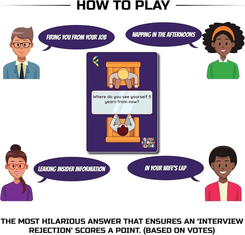 Hilarious Interview Blunders, Funny Game for Adults, Game Nights, Travel Games, Board Games, Card Games for Adults, Party Games, Funny Games, Board Games for Family Night in Saudi Arabia