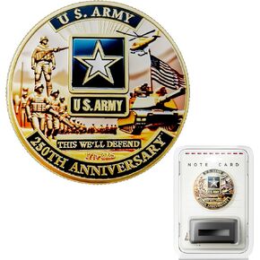عملة الذكرى السنوية الـ 250 لقوات مشاة البحرية الأمريكية مقاس 1.77 بوصة من سبائك الزنك عالية النقوش القابلة للتجميع مع صندوق هدايا وكبسولة واقية وحامل عرض وبطاقة معلومات - تذكار تذكاري لعيد الميلاد الـ 250 لقوات مشاة البحرية الأمريكية (فيلق مشاة البحرية) in Kuwait
