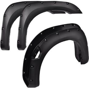 ALLGOOD Fender Flares Compatible with 2004-2015 Nissan Titan without Bedside Lockbox Textured Black Pocket Riveted Style Wheel Cover Protector 4pcs F81Z16006AA 5C3Z16006C in Saudi Arabia