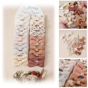 ربطات شعر للفتيات الصغيرات مع فيونكات من الكتان ديزي، 12 قطعة من أربطة الشعر المصنوعة من النايلون المرن بدون ضرر، حوامل ذيل الحصان، إكسسوارات شعر صغيرة هدايا للفتيات والأطفال، شعر سميك ورقيق in Kuwait