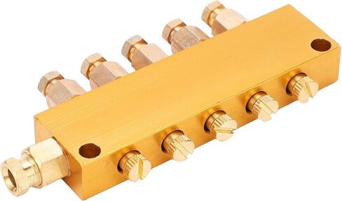 Adjustable Oil Distributor Brass 5/6 Multi-Way Manifold for Centralized Lubrication Automatic Lubrication Pump Piston Valve (1 in in Saudi Arabia