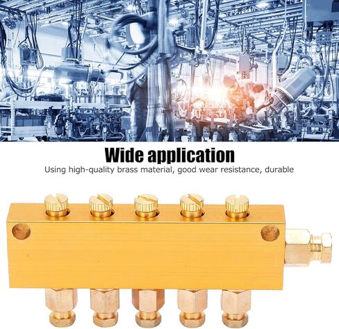 Adjustable Oil Distributor Brass 5/6 Multi-Way Manifold for Centralized Lubrication Automatic Lubrication Pump Piston Valve (1 in in Saudi Arabia
