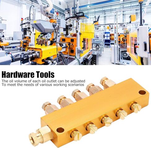 Adjustable Oil Distributor Brass 5/6 Multi-Way Manifold for Centralized Lubrication Automatic Lubrication Pump Piston Valve (1 in in Saudi Arabia