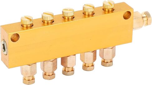 Adjustable Oil Distributor Brass 5/6 Multi-Way Manifold for Centralized Lubrication Automatic Lubrication Pump Piston Valve (1 in in Saudi Arabia