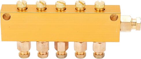 Adjustable Oil Distributor Brass 5/6 Multi-Way Manifold for Centralized Lubrication Automatic Lubrication Pump Piston Valve (1 in in Saudi Arabia