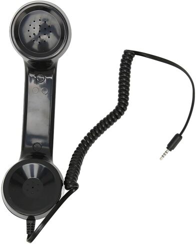 جهاز استقبال الهاتف الخلوي HEEPDD Retro، سماعة هاتف سلكية سوداء مع ميكروفون، موصل 3.5 مم للهواتف المحمولة وأجهزة الكمبيوتر in Kuwait