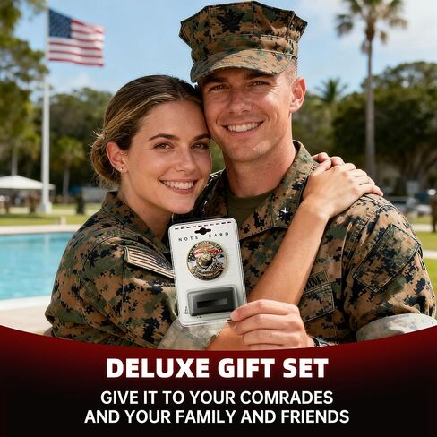 US Marine Corps 250th Anniversary Coin 1.77" Zinc Alloy High-Relief Collectible with Gift Box, Protective Capsule, Display Stand & Info Card – USMC 250th Birthday Commemorative Keepsake (Marine Corps) in Saudi Arabia